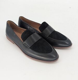 Madewell Leather and Suede Loafers Black size 8.5 preppy Business casual hipster